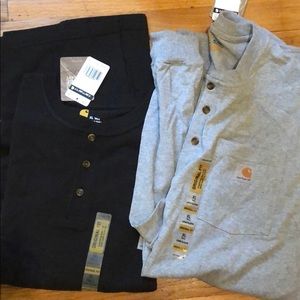 Two XL tall carhartt long sleeve tops